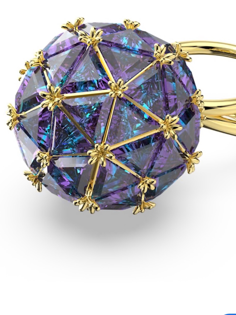 Swarovski Curiosa cocktail ring
Triangle cut, Blue, Gold-tone plated NEW - Picture 6 of 17
